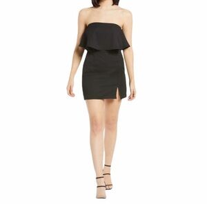 Lulus Kiana Strapless Bodycon Black Cocktail Minidress Size XS